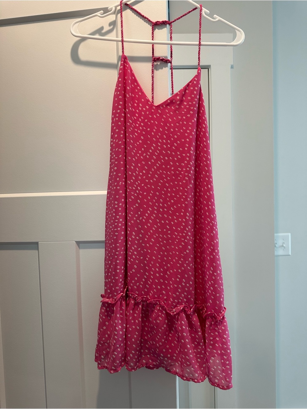 Women’s Pink Printed Spaghetti Strap Sundress